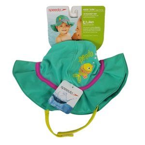 Speedo Swim UV Bucket Hat Toddler S/M 6-12M Turquoise Sun Protection UV50+ New